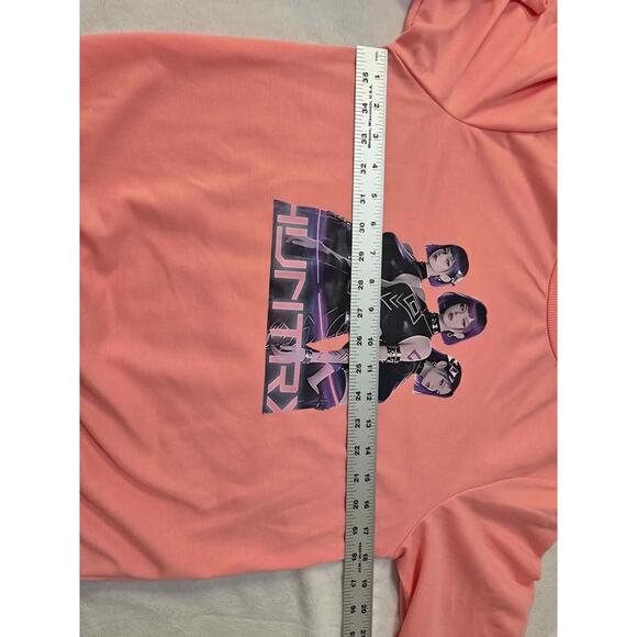 K-Pop Demon Hunters "HUNTRX" Sweatshirt Coral Pink – Y 11–12 (US Large-10/12) - Picture 4 of 6